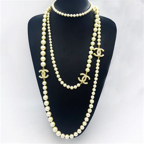 chanel inspired pearl necklaces|Chanel pearl necklace price list.